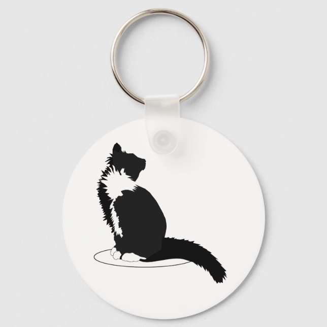 Chaveiro Black and white cat (Frente)