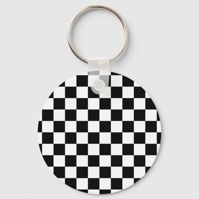 Chaveiro Black and White Checkerboard Pattern (Frente)