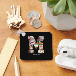 Chaveiro Black and White Letter M Photo Collage