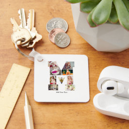 Chaveiro Black and White Letter M Photo Collage