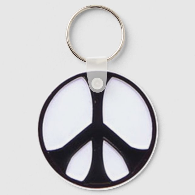 Chaveiro Black and White Peace Symbol (Frente)