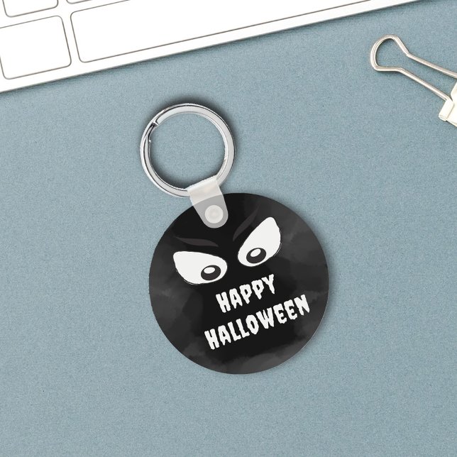 Chaveiro Black and white Spooky Halloween Custom (Happy Halloween Black and White Custom Keychain,)