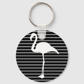 Chaveiro Black and White Striped Flamingo