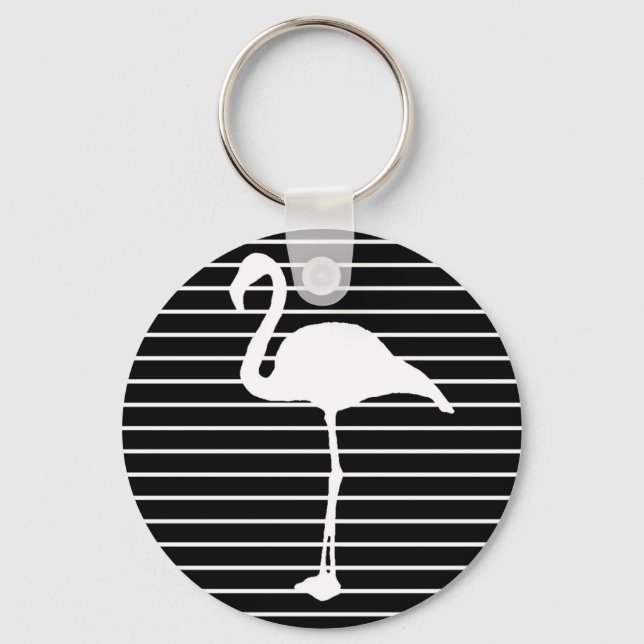 Chaveiro Black and White Striped Flamingo (Frente)