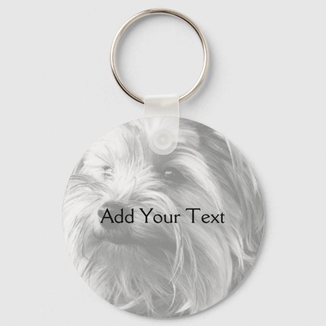 Chaveiro Black and White Yorkshire Terrier Yorkie (Frente)
