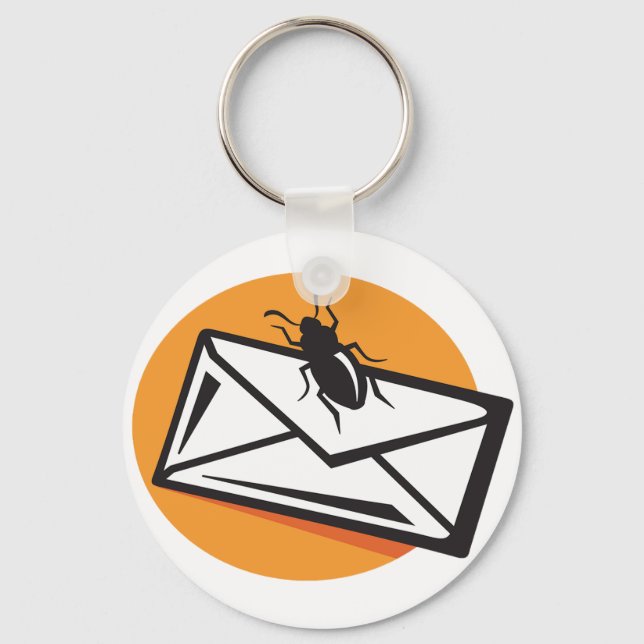 Chaveiro Black Beetle Insect on Envelope (Frente)