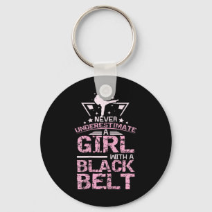 Chaveiro Black Belt Karate Taekwondo Girl