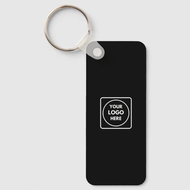 Chaveiro Black Business Logo QR Code Horizontal Keychains (Frente)