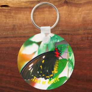 Chaveiro Black Butterfly Nature Personalized