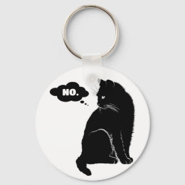 Chaveiro Black Cat Says No - Funny Cat Lover Gift