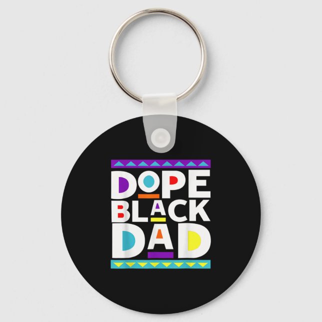 Chaveiro Black Dad New Dad Fathers Day Gift African America (Frente)