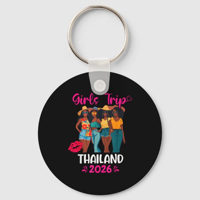 Chaveiro Black Girls Trip Thailand 2026 Vacation Matching  (Frente)