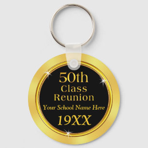Chaveiro Black, Gold Cheap 50th Class Reunion Party Favors