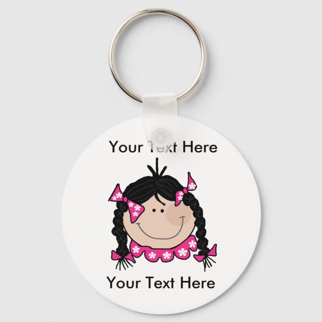 Chaveiro Black Hair Girl Personalizada (Frente)