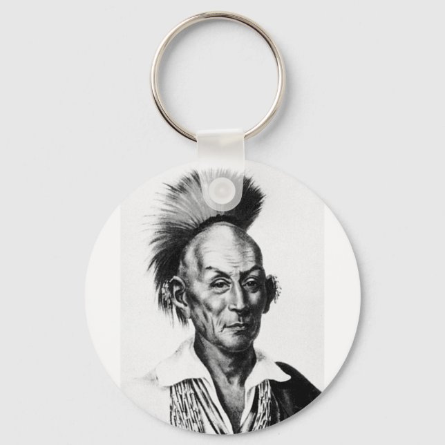 Chaveiro Black Hawk ~ Sac Sauk Indian Chefe (Frente)