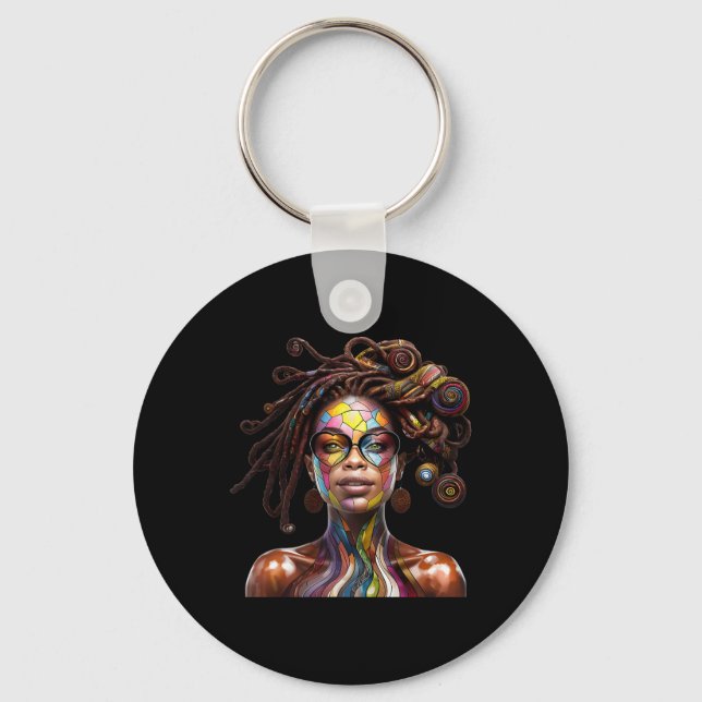 Chaveiro Black History Mês de Arte Preta de Cabelo (Frente)