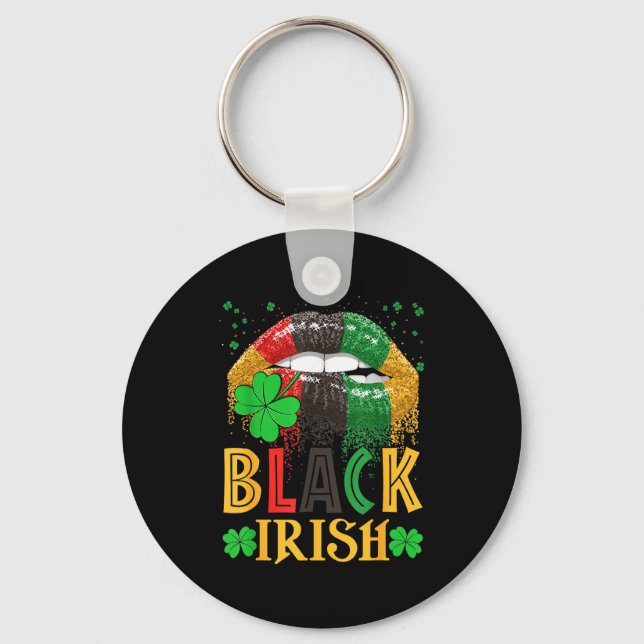 Chaveiro Black Irish Dripng Lips African American St Patric (Frente)