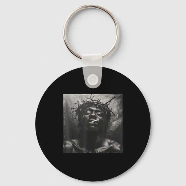 Chaveiro Black Jesus Smokes, Christianity, Church, Christ,  (Frente)