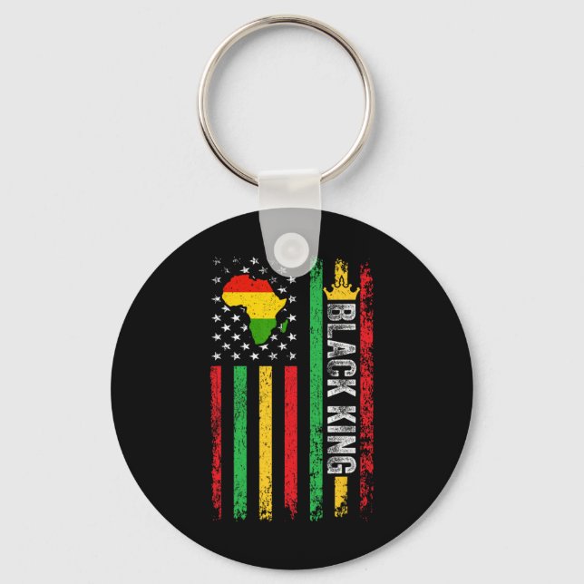 Chaveiro Black King Melanin African American Flag Black You (Frente)