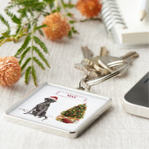 Black Lab Engraçado Cachorro de Natal e Árvore