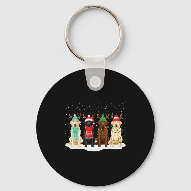 Chaveiro Black Lab Labrador Dog Christmas Crew Matching Fam (Frente)