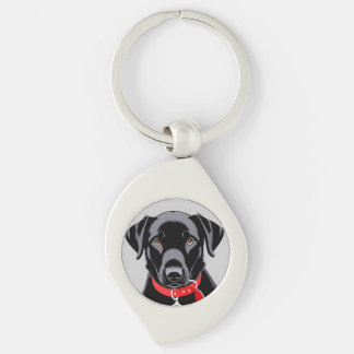 Chaveiro Black Labrador com Red Collar