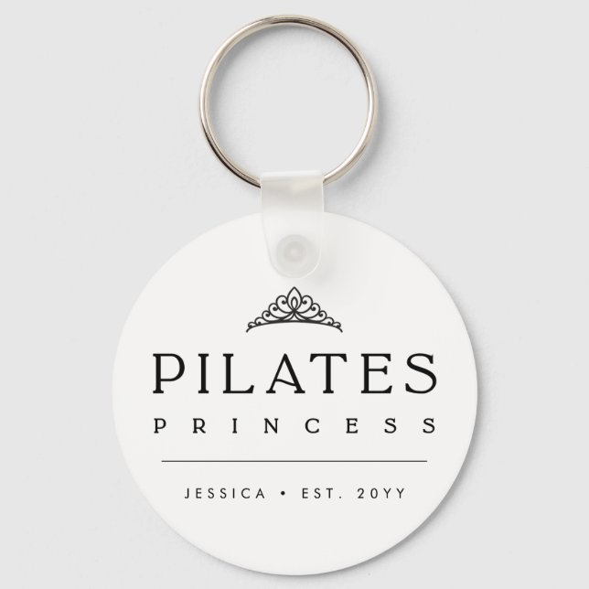 Chaveiro Black Minimalist Personalized Pilates Princess (Frente)