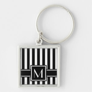 Chaveiro Black Modern Stripe com Monograma