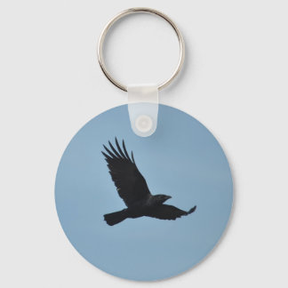Chaveiro Black Raven Voando em Blue Sky Foto