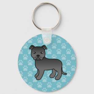 Chaveiro Black Staffordshire Bull Terrier Dog Blue