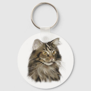 Chaveiro Black Tabby Maine Coon Cat