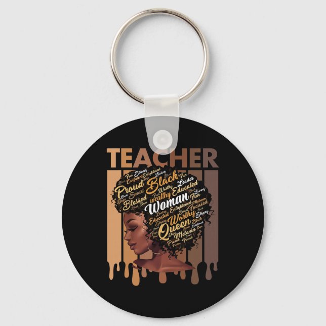 Chaveiro Black Teacher Magic Black History Education Melani (Frente)