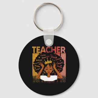 Chaveiro Black Teacher Magic Black History Month Afro Hair 