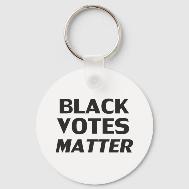 Chaveiro "Black Votes Matam" preto branco (Frente)