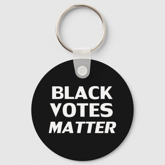 Chaveiro "Black Votes Matam" preto branco (Frente)