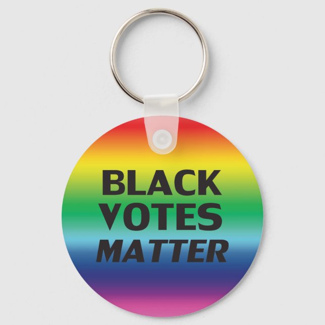 Chaveiro "Black Votes Matter" orgulho lgbtq lgbt arco-íris (Frente)