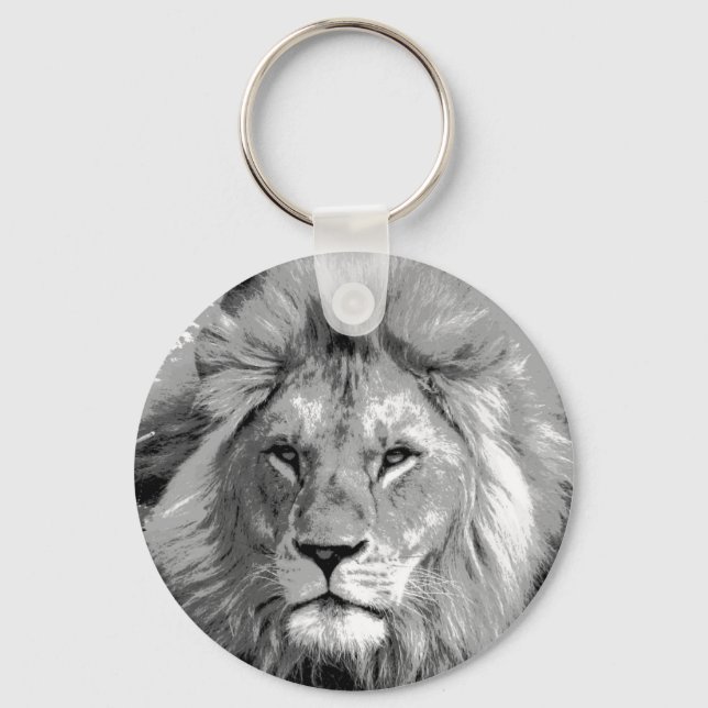 Chaveiro Black White Lion (Frente)