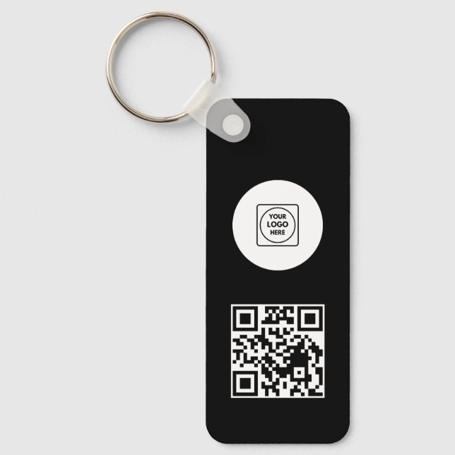 Chaveiro Black White Logo QR Code Promo Keychains (Frente)