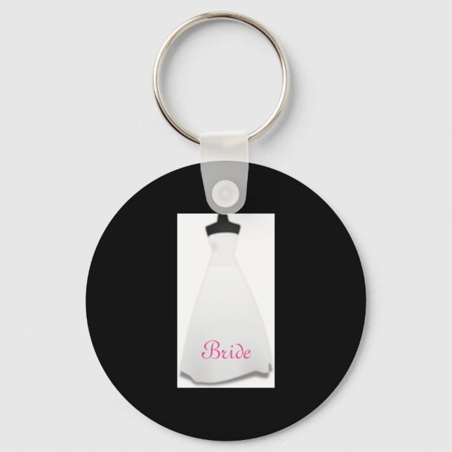 Chaveiro Black & White Wedding Dress Bride Keychain (Frente)