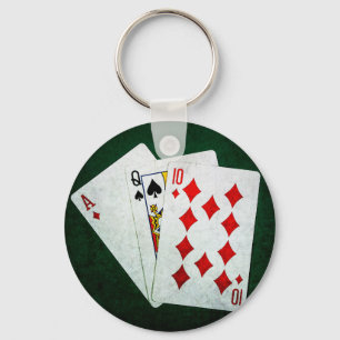Chaveiro Blackjack 21 ponto - Ace, Queen, Dez