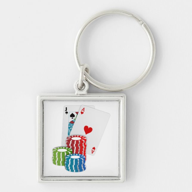 Chaveiro Blackjack com Chips Poker (Frente)