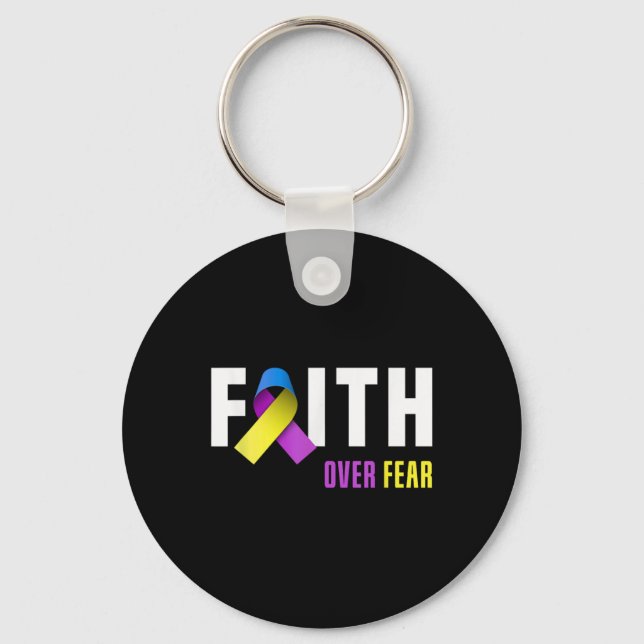 Chaveiro Bladder Cancer Warrior Faith God Bladder Cancer Aw (Frente)