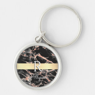 Chaveiro Blc e Mármore Dourado Rosa Barra Dourada, Monogram