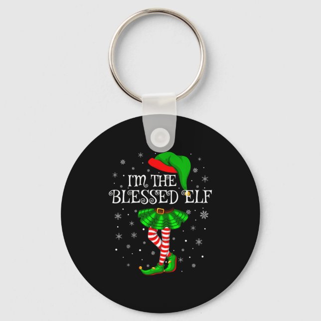 Chaveiro Blessed Elf Christmas Matching Family Women Girls  (Frente)