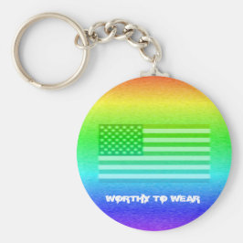 Chaveiro Blindagem Arco-Íris com Sinalizador dos EUA - Dign