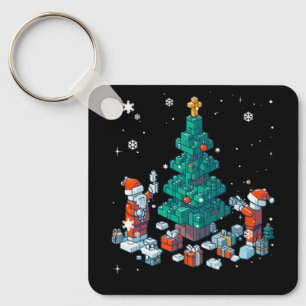 Chaveiro Block Brick Building Figure Feliz Mães de Natal