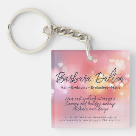 Chaveiro Bloco Brilhante Rosa