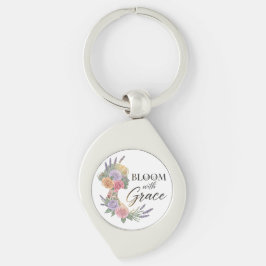 Chaveiro Bloom com Grace Elegant Floral Woman Silhouette