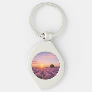 Chaveiro Blooming Lavender Field at Golden Sunset Provence 