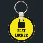 Chaveiro Bloqueador de Barcos<br><div class="desc">Esta é uma maneira excelente de manter as chaves do seu carregador de armazenamento organizadas e fáceis de encontrar. Design de arte gráfica amarela e preta apresenta um cadeado desbloqueado. A mensagem de texto pode ser facilmente alterada para ler o galpão de jardim, cadeado de barco, cadeado de bicicleta, aluguel...</div>